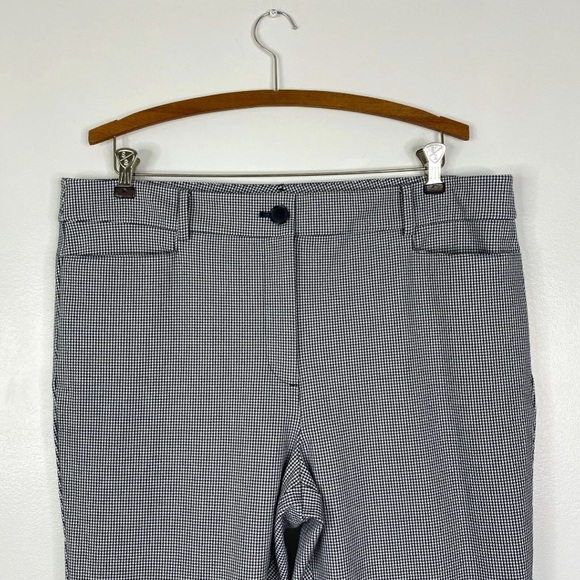 Loft Sutton Skinny Ankle Pant Blue White Houndstooth Sz. 14 - Picture 6 of 10